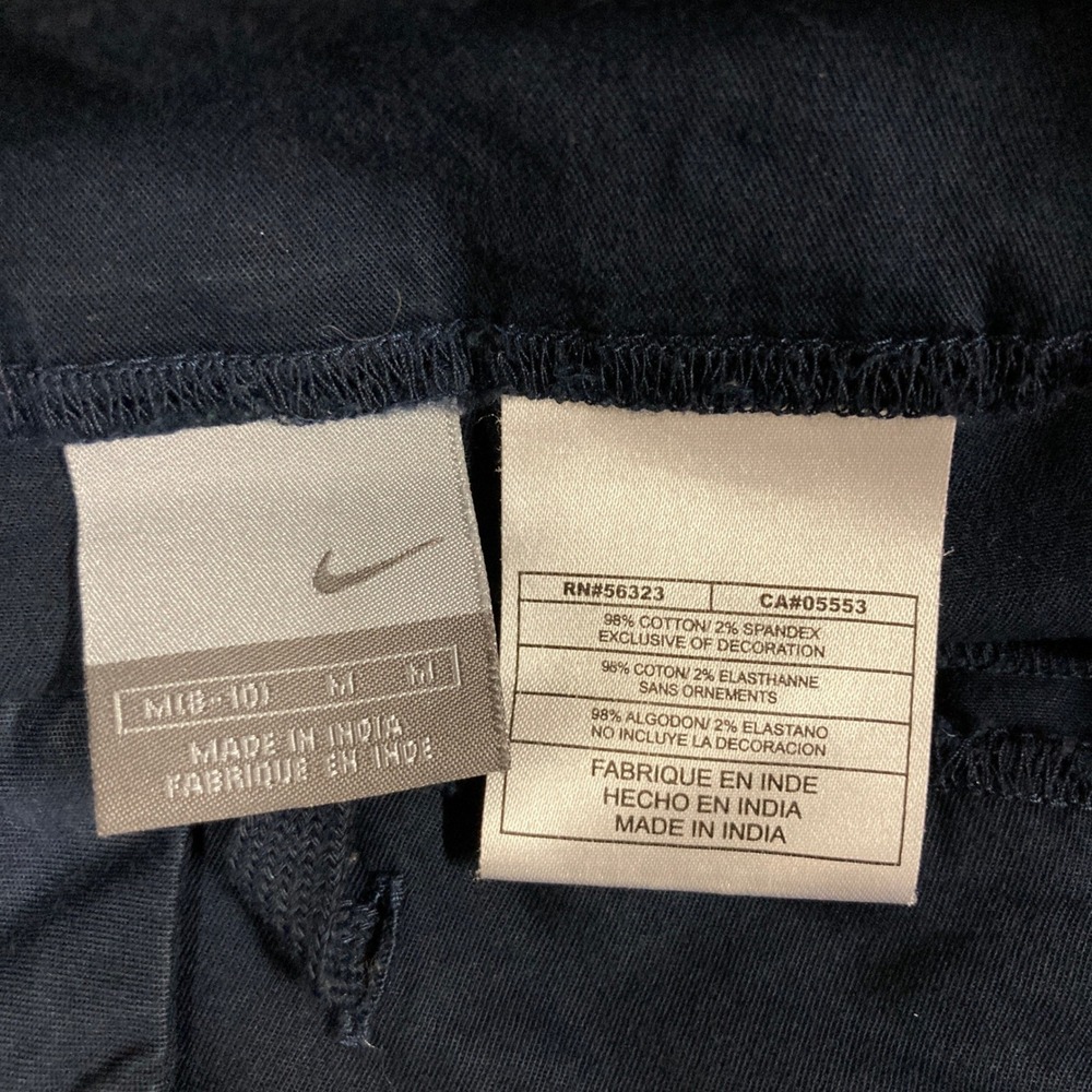 Nike Women Navy Blue Track Pants Cropped Athletic Side Stripe Drawstring Size M - Picture 6 of 8